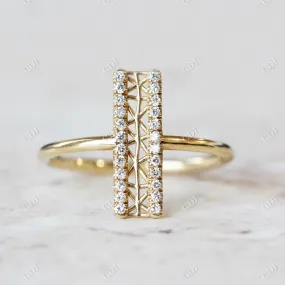 0.12CTW Antique Designer Round Moissanite Statement Ring