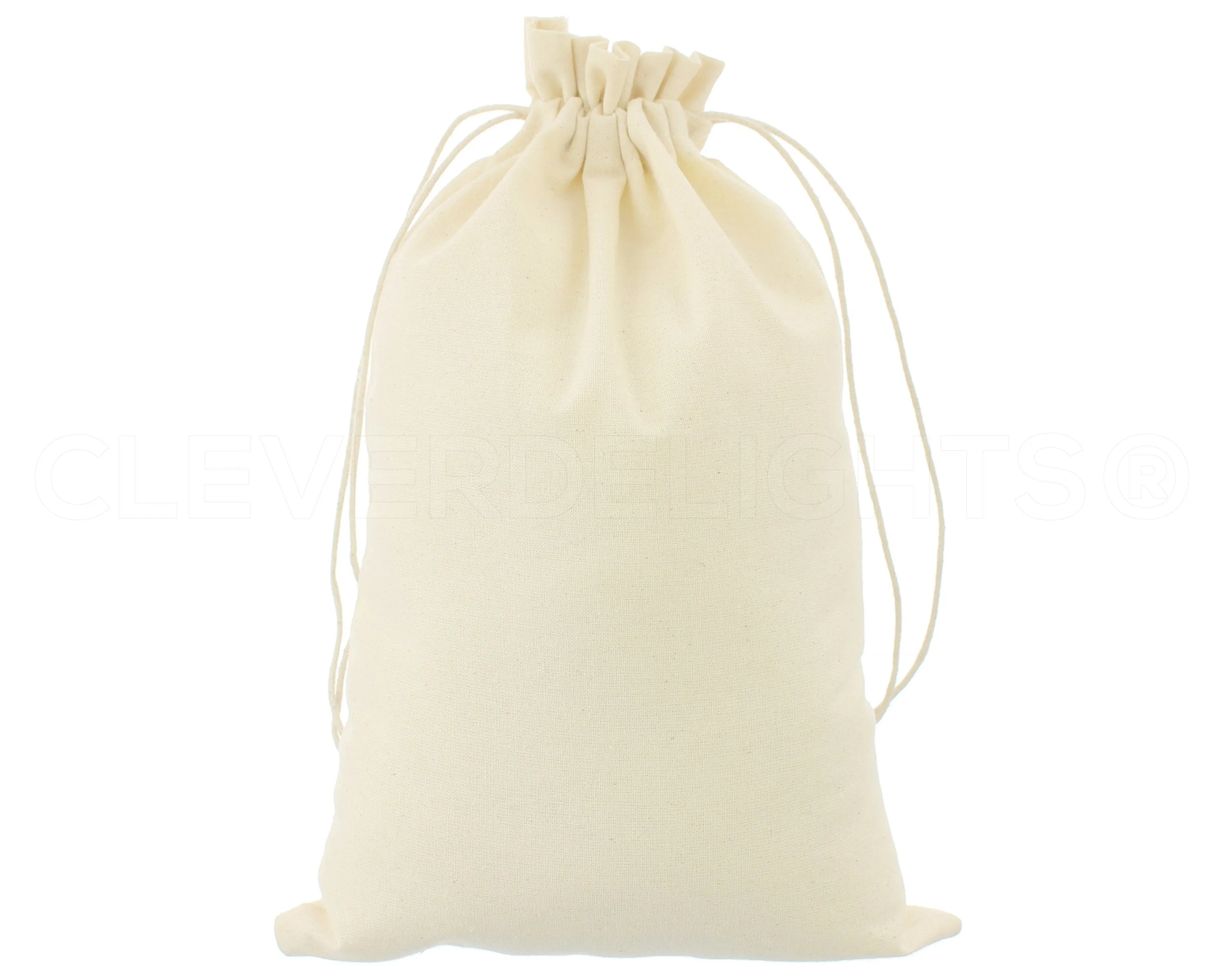 100 Pk - 8" x 12" Cotton Muslin Bags - Premium 100% Cotton Drawstring Sack - Reusable Eco-Friendly Biodegradable Party Favor Gift Bag - 8x12