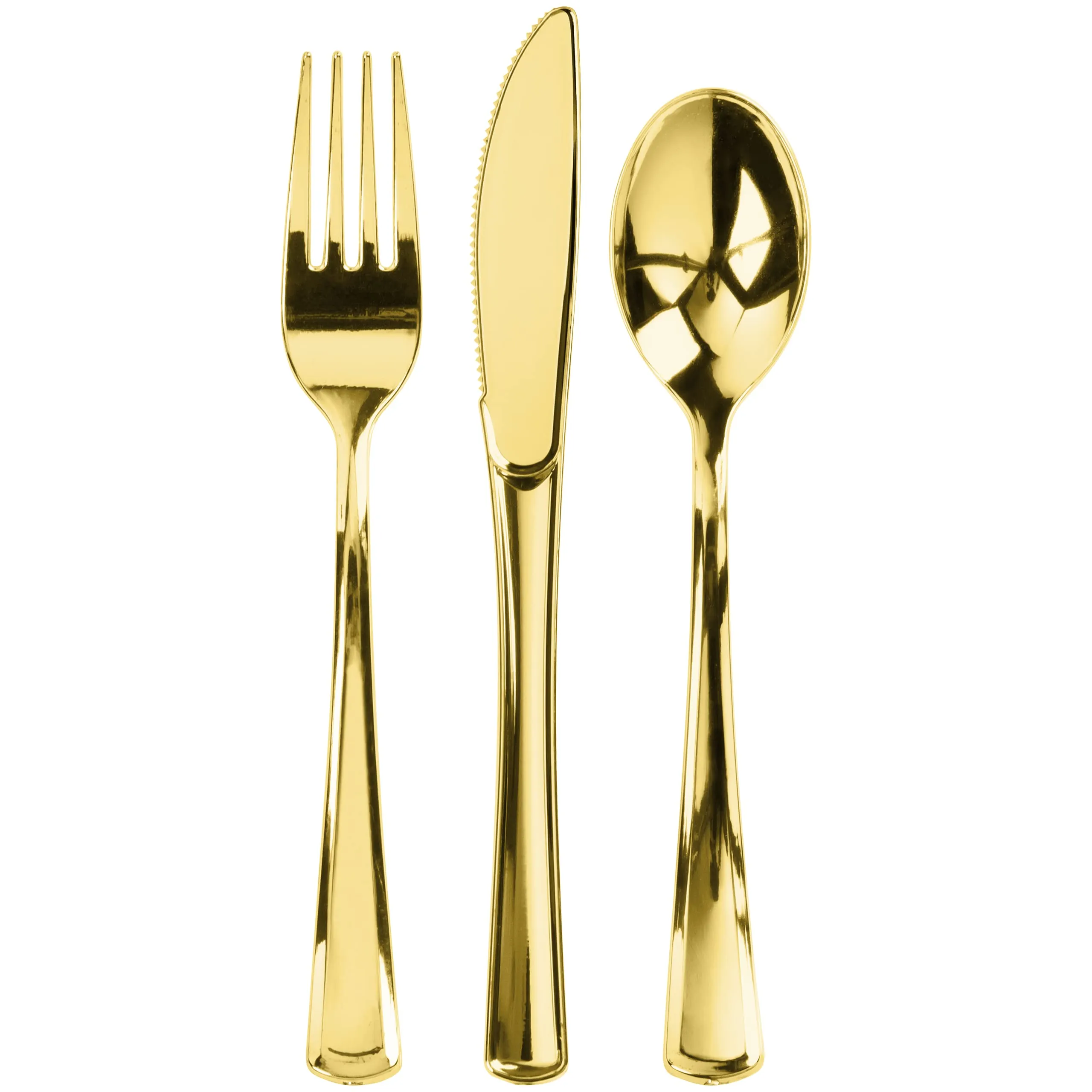 300 Gold Plastic Silverware Set, Gold Plastic Cutlery Set, Disposable Silverware