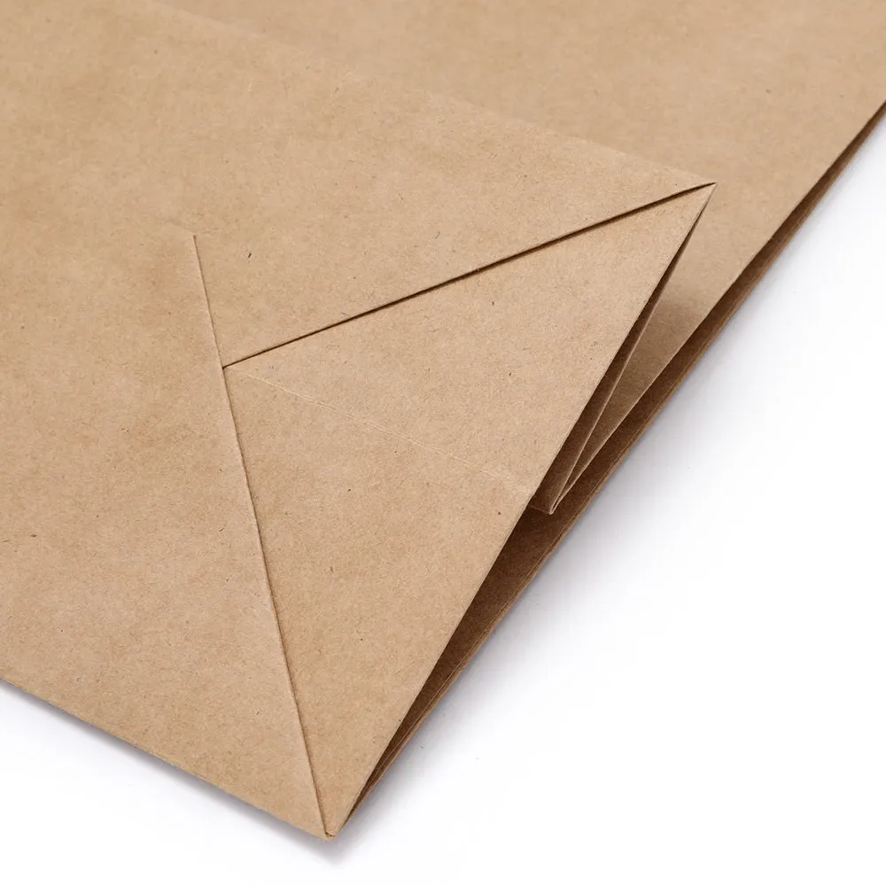 50pcs Reusable Kraft Paper Bags with Fabric Handles