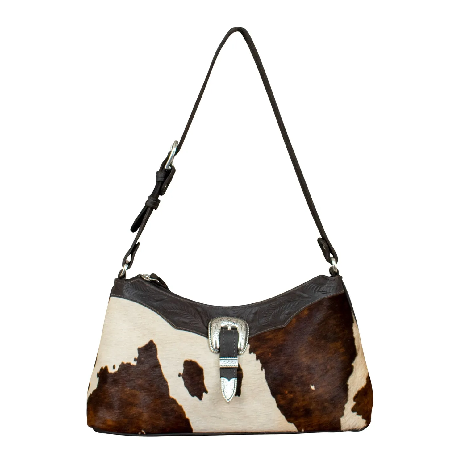 American West Womens Cow Town Hobo Pony Hair-On Leather Handbag Bag