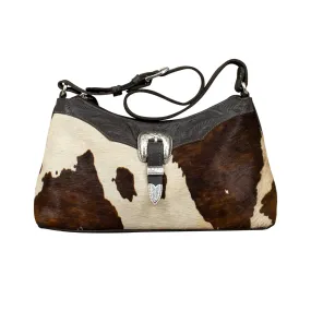 American West Womens Cow Town Hobo Pony Hair-On Leather Handbag Bag