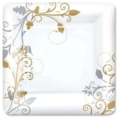 Belle Vite Shimmer Deluxe Paper Square Dinnerware