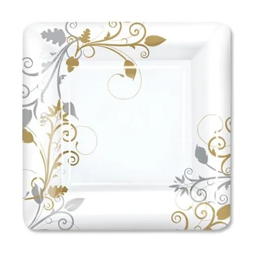 Belle Vite Shimmer Deluxe Paper Square Dinnerware