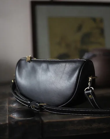 Black LEATHER Saddle Side Bags WOMEN Contrast SHOULDER BAGs Small Crossbody Purse FOR WOMEN