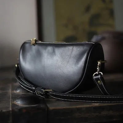 Black LEATHER Saddle Side Bags WOMEN Contrast SHOULDER BAGs Small Crossbody Purse FOR WOMEN