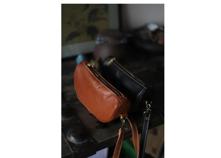 Black LEATHER Saddle Side Bags WOMEN Contrast SHOULDER BAGs Small Crossbody Purse FOR WOMEN