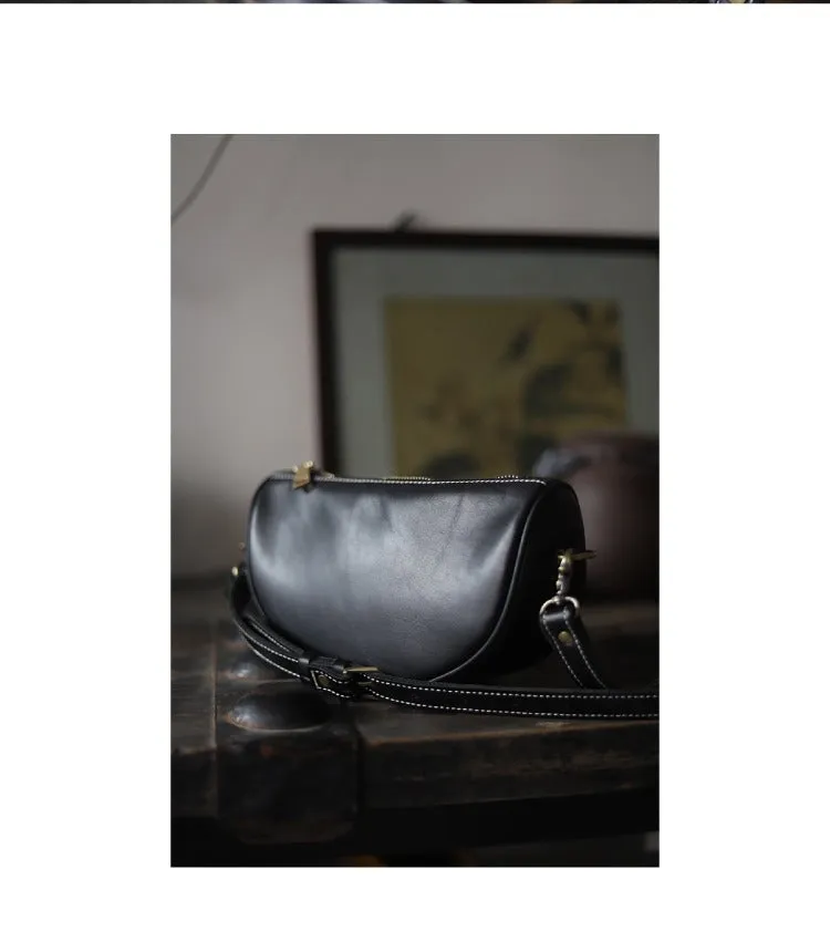 Black LEATHER Saddle Side Bags WOMEN Contrast SHOULDER BAGs Small Crossbody Purse FOR WOMEN