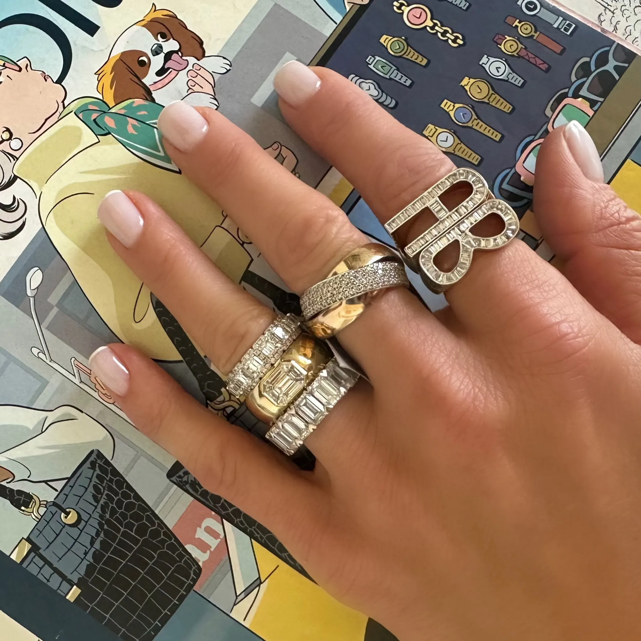 Boss Diamond & Gold Barrel Ring