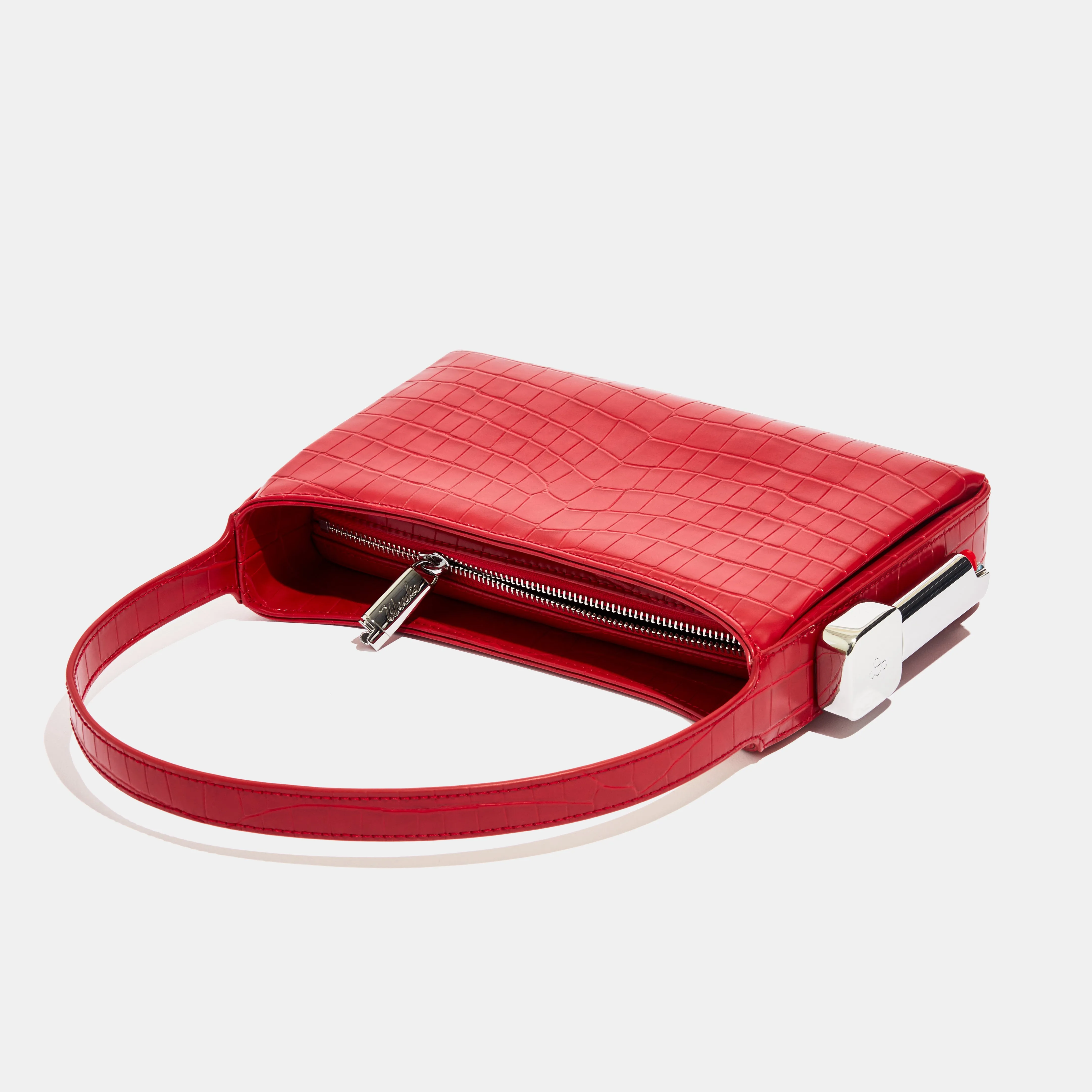 Burn Shoulder Bag in Red Croc