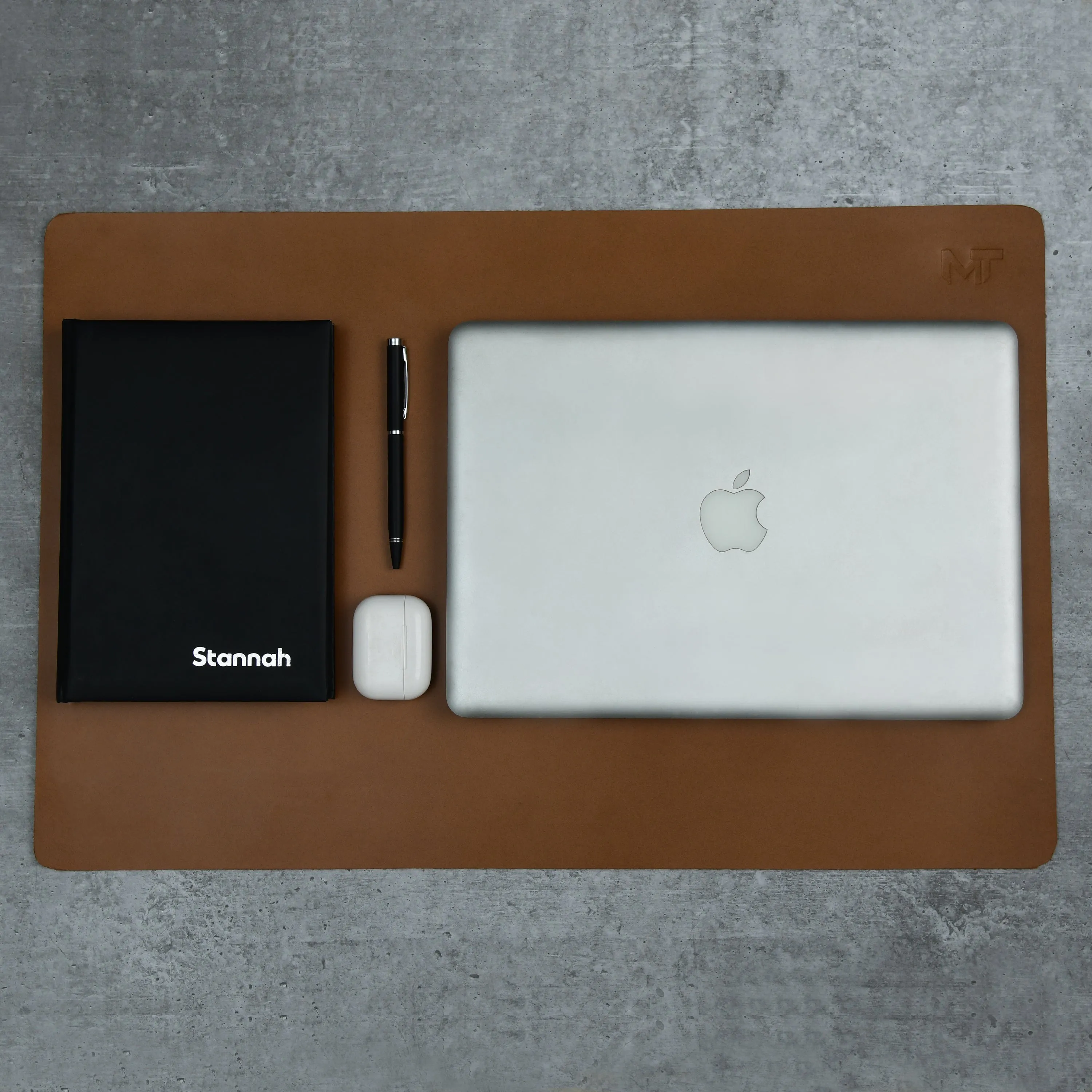 Caramel Luxe Leather Desk Mat   Mouse Pad