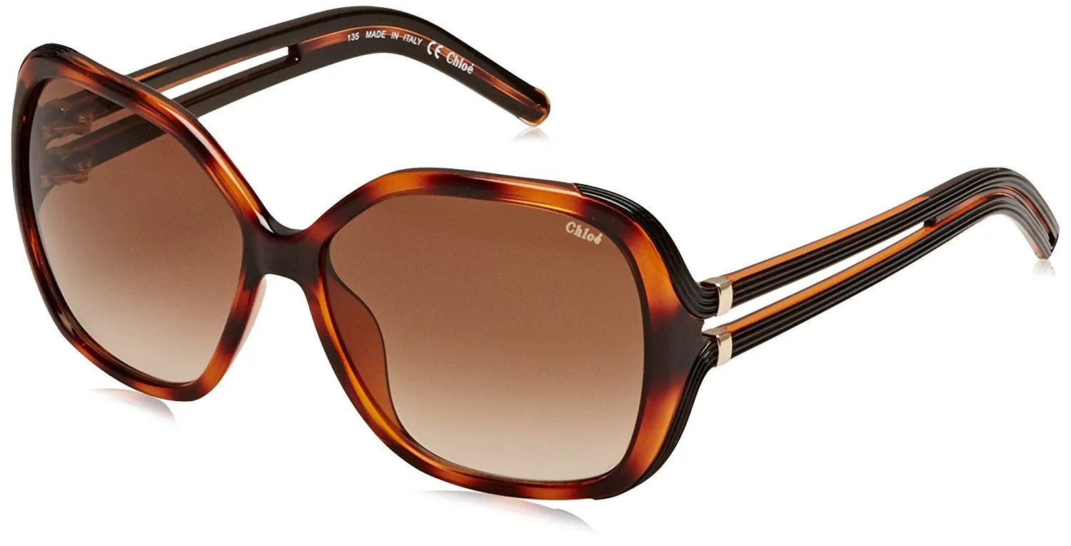 Chloé Women's Designer Sunglasses, Tortoise/Brown Gradient