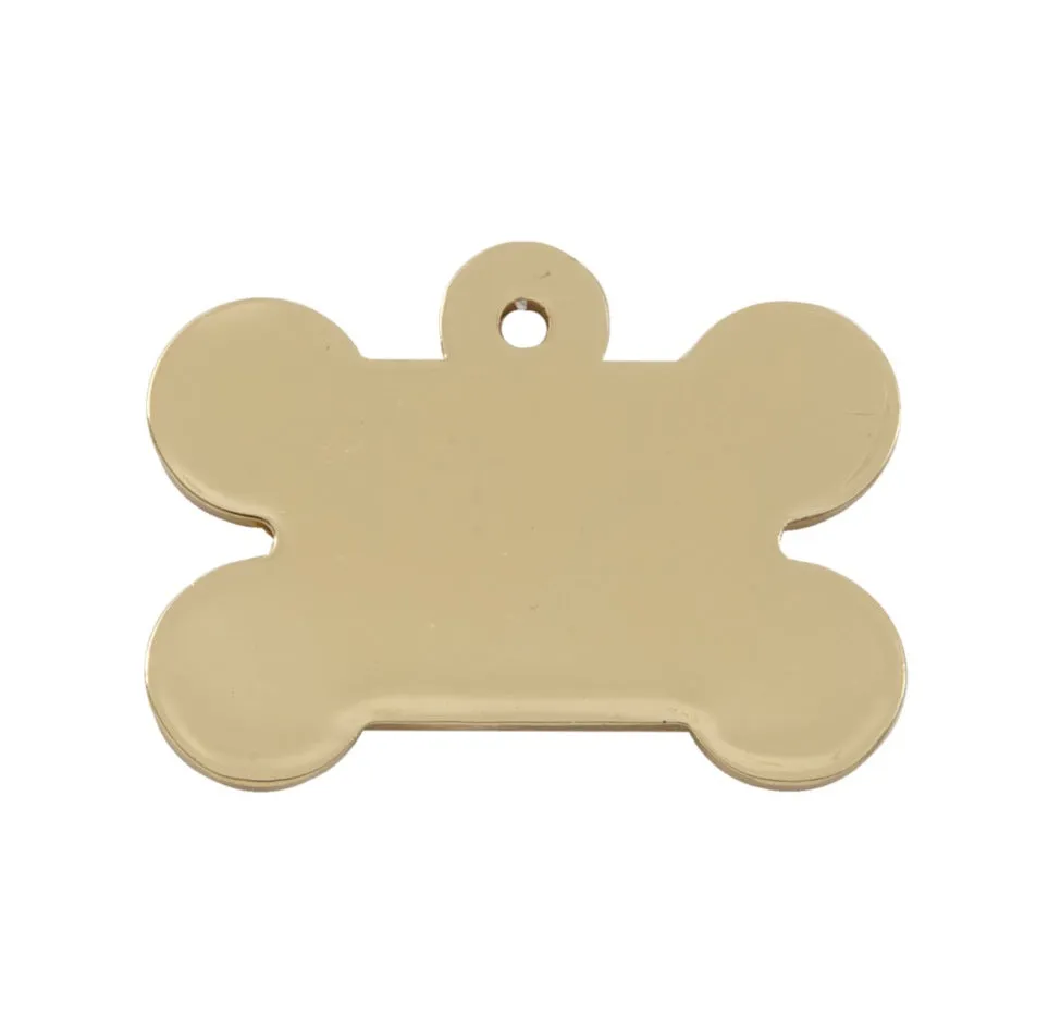 Chunky Gold Large Bone Designer Dog Tag