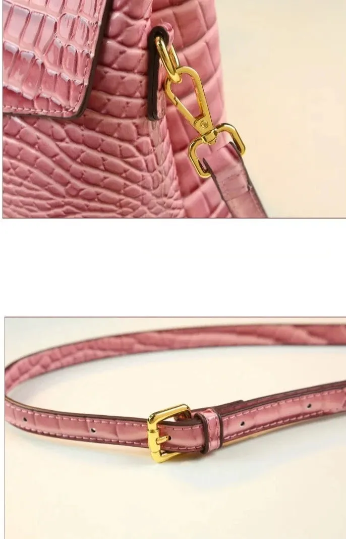 Crocodile Pattern Crossbody Shoulder Bag