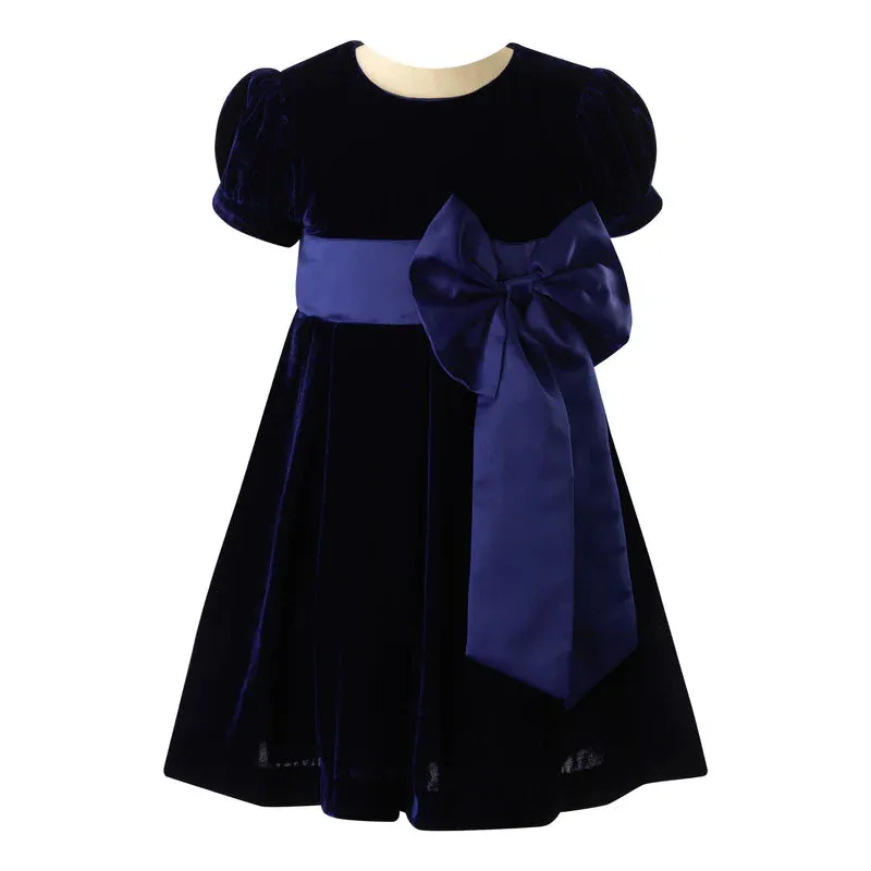 Crushed Velvet Bow Dress