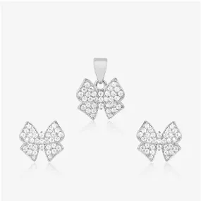 Dazzling Bow Delight Pendant Set