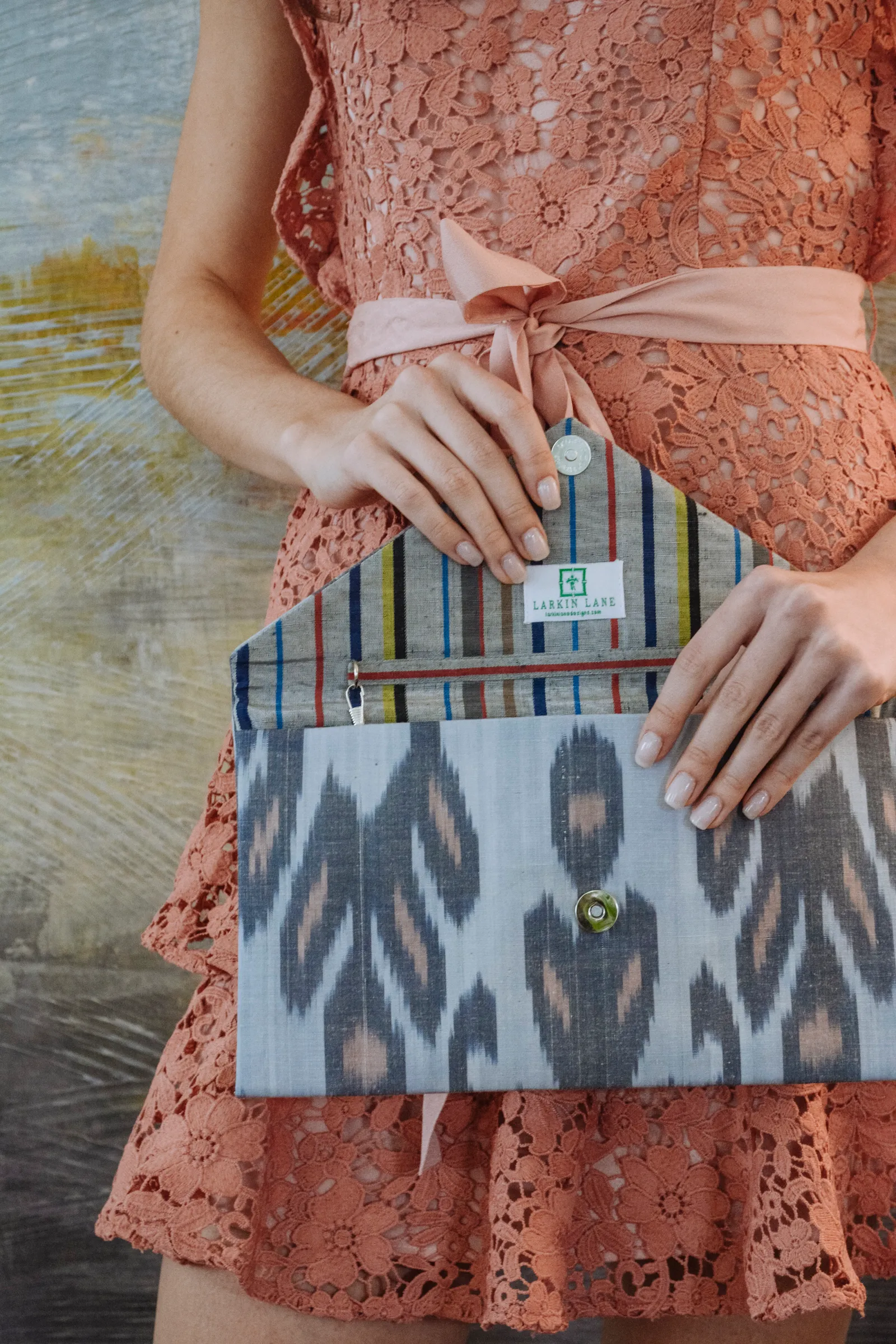 Edisto Silk Ikat Envelope Clutch - Small