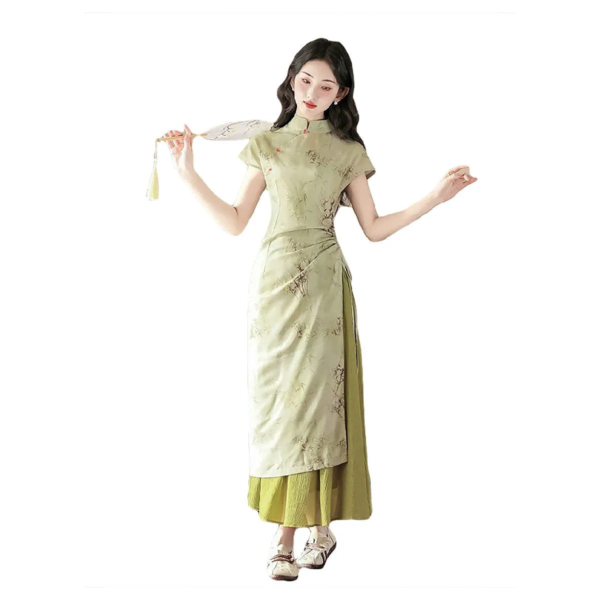 Elegant Long Shirt and Skirt Cheongsam