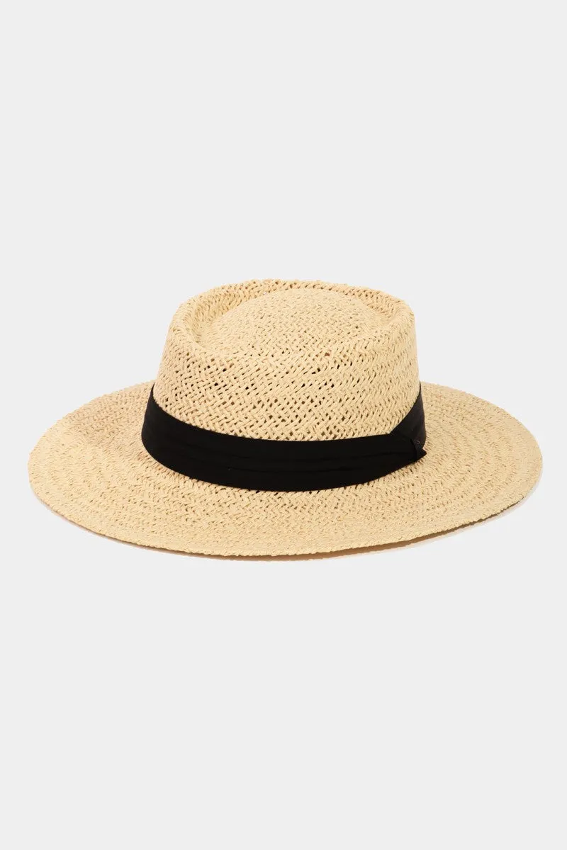 Fame Straw Braided Pork Pie Hat