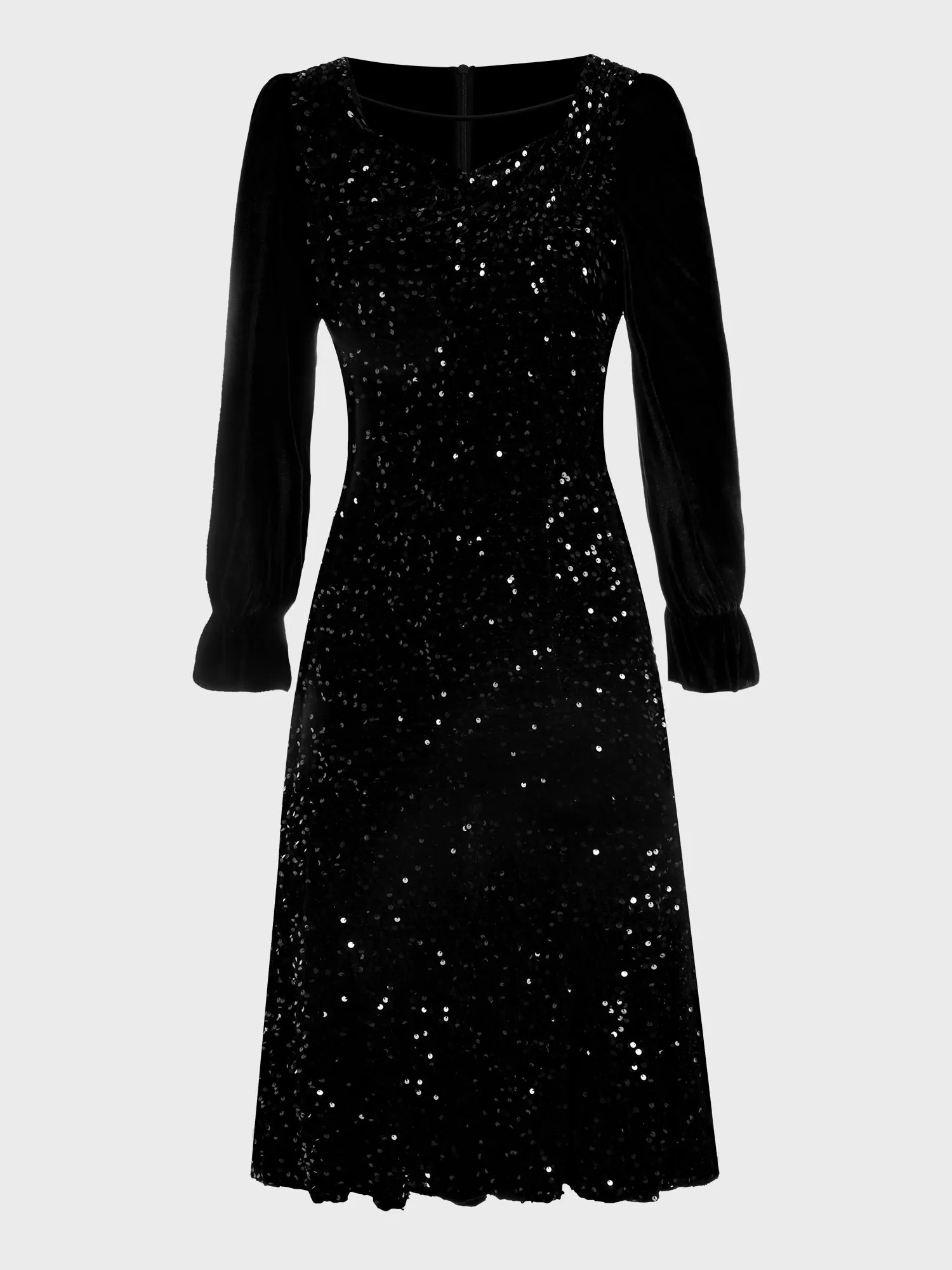 French Sequined Velvet Fishtail Dress