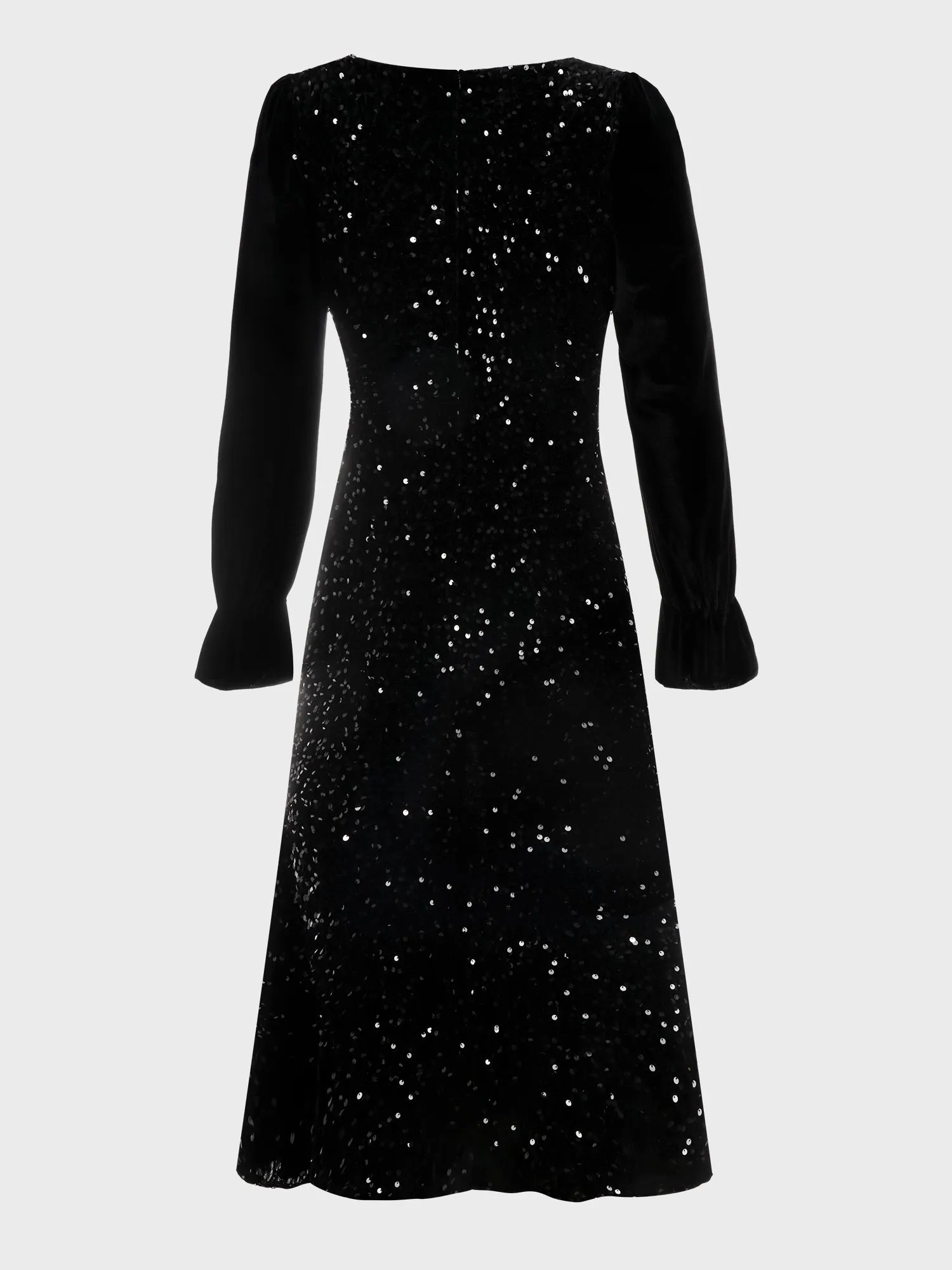 French Sequined Velvet Fishtail Dress