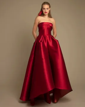 Gemy Maalouf - Strapless Cut Pleated Dress