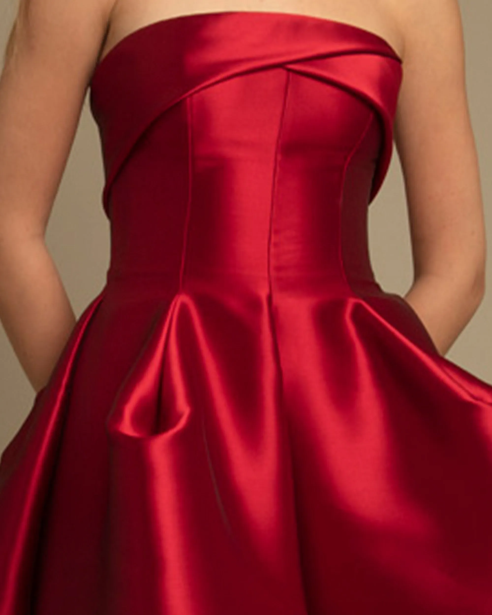 Gemy Maalouf - Strapless Cut Pleated Dress