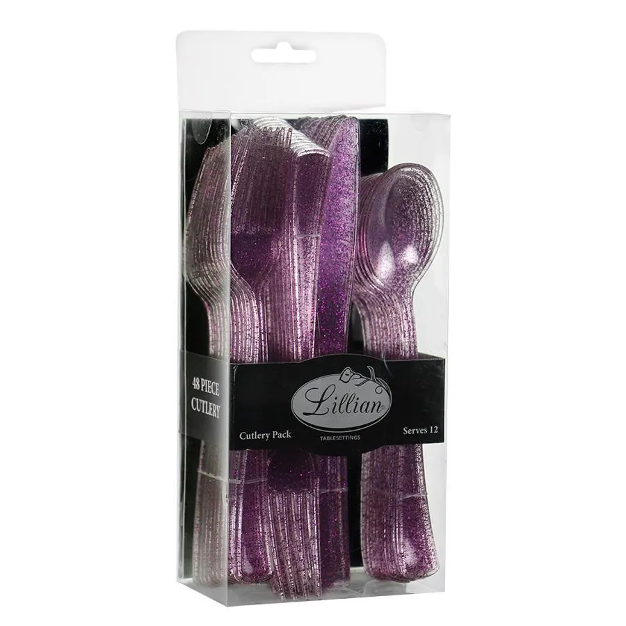 Glitter Premium Plastic Cutlery Combo