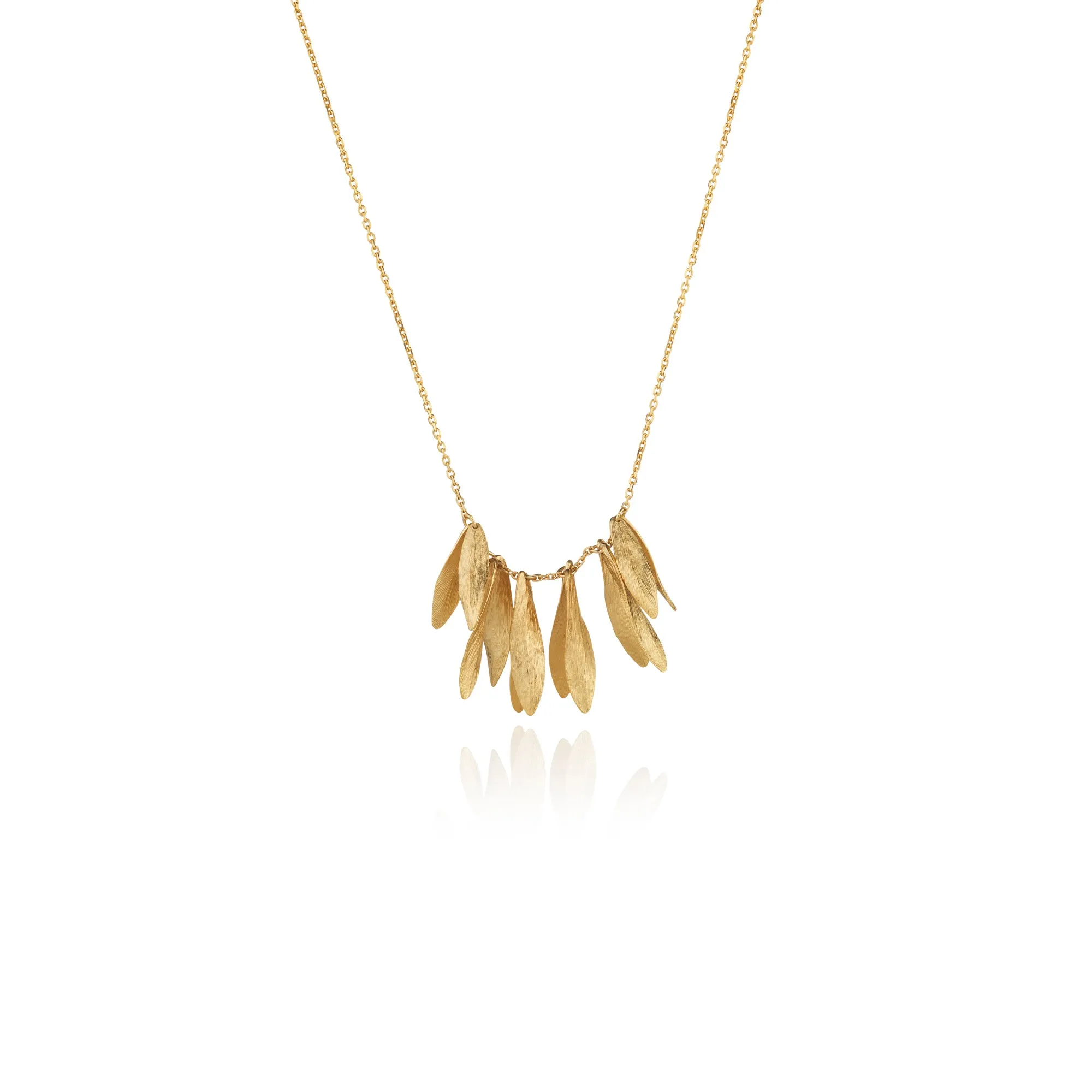 Gold Leafy Jingle Necklace