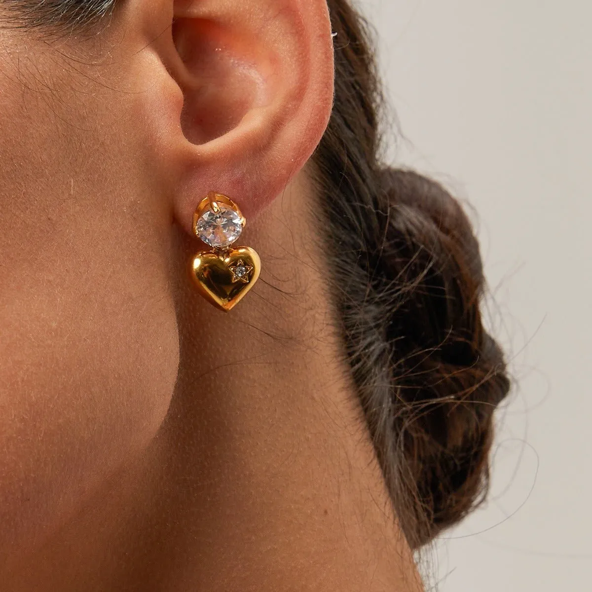 Heart Zircon Earrings