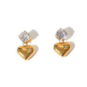 Heart Zircon Earrings