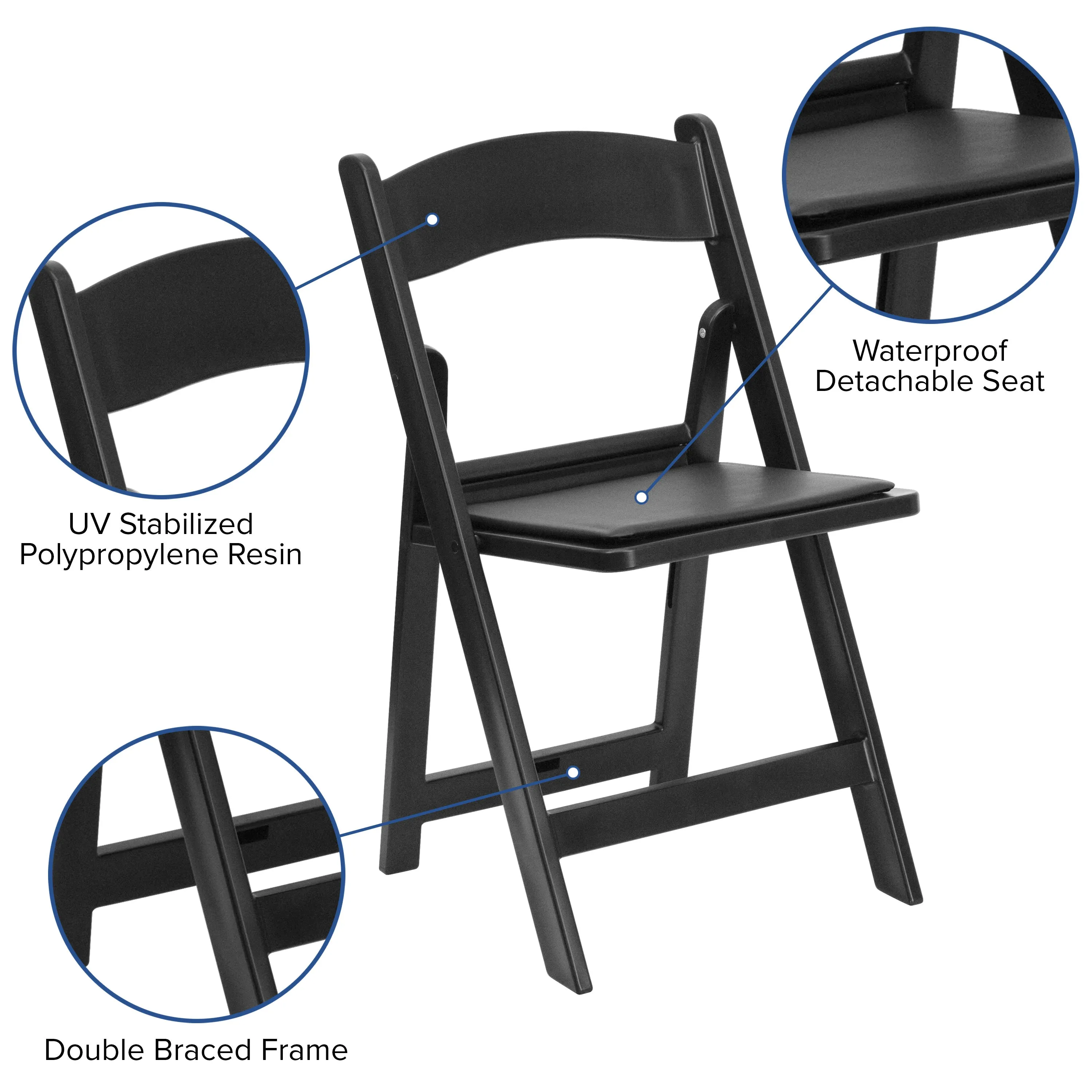 Hercules Folding Chair - Resin – 800LB Weight Capacity Event Chair