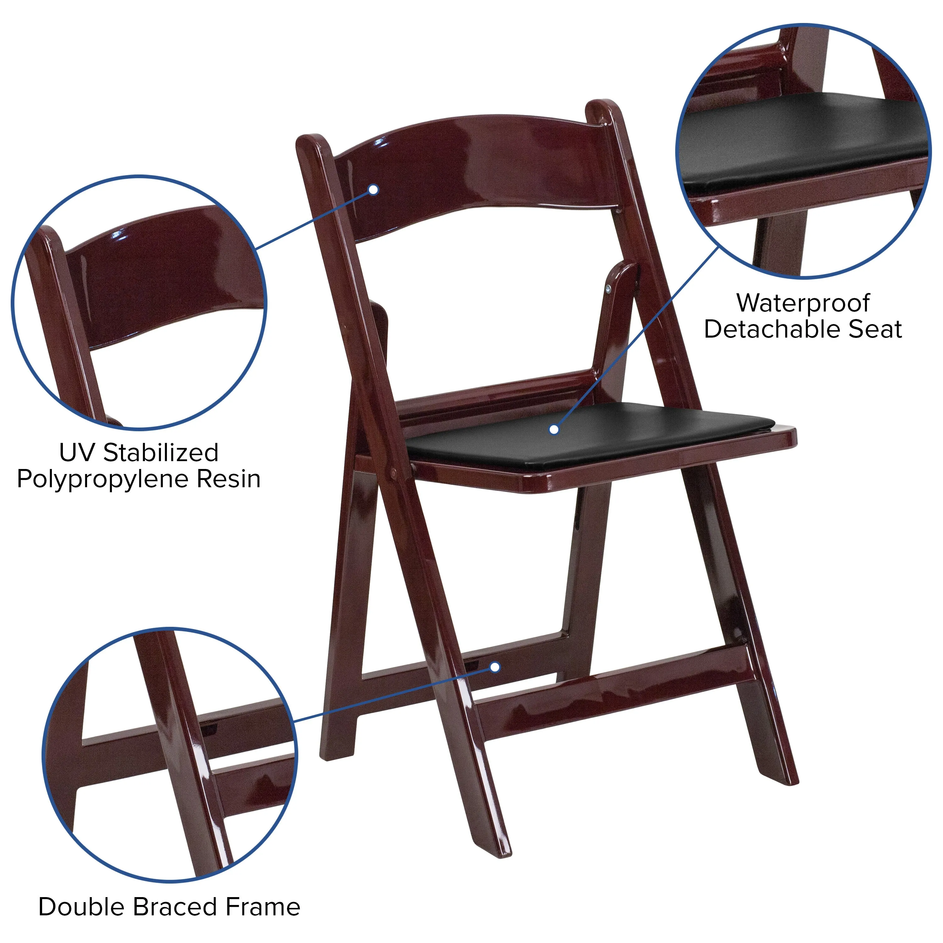 Hercules Folding Chair - Resin – 800LB Weight Capacity Event Chair