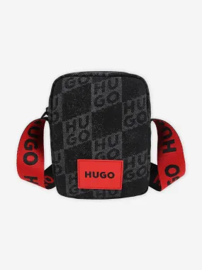 Hugo Boys Logo Print Messenger Bag in Black (18cm)