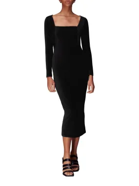 Jersey Velvet Midi Dress