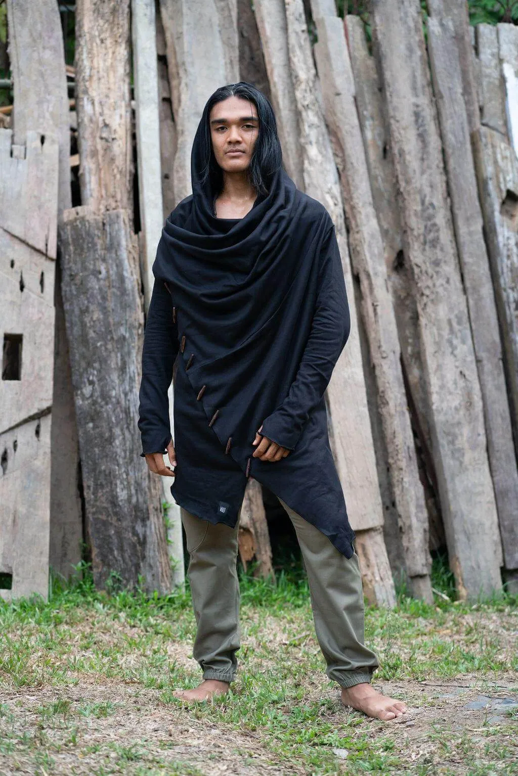 KENOBI Obsidian Black - Stylish Jedi Style Long-sleeve Hoodie