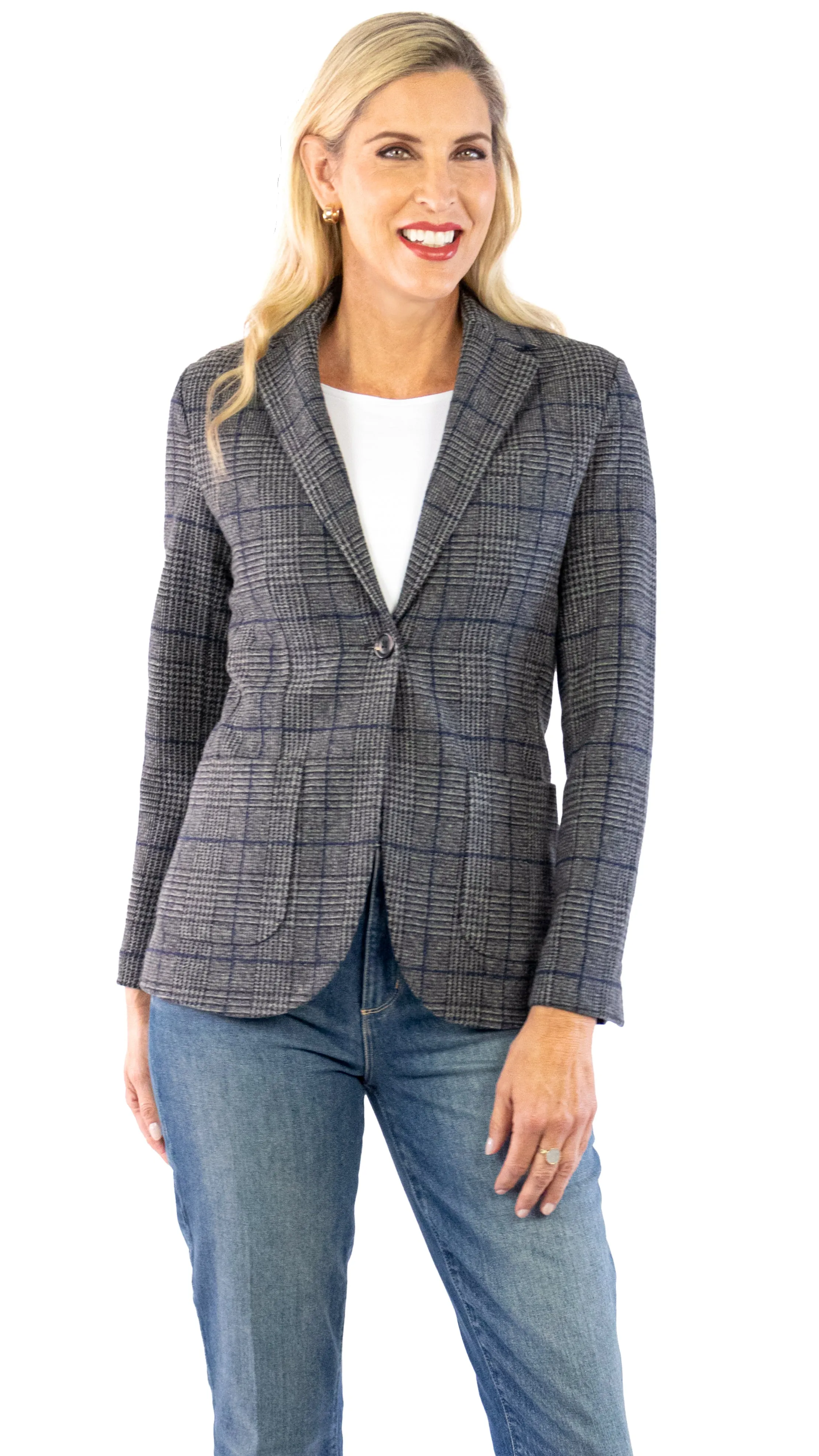 Lana Check Blazer - Black / Navy / Grey