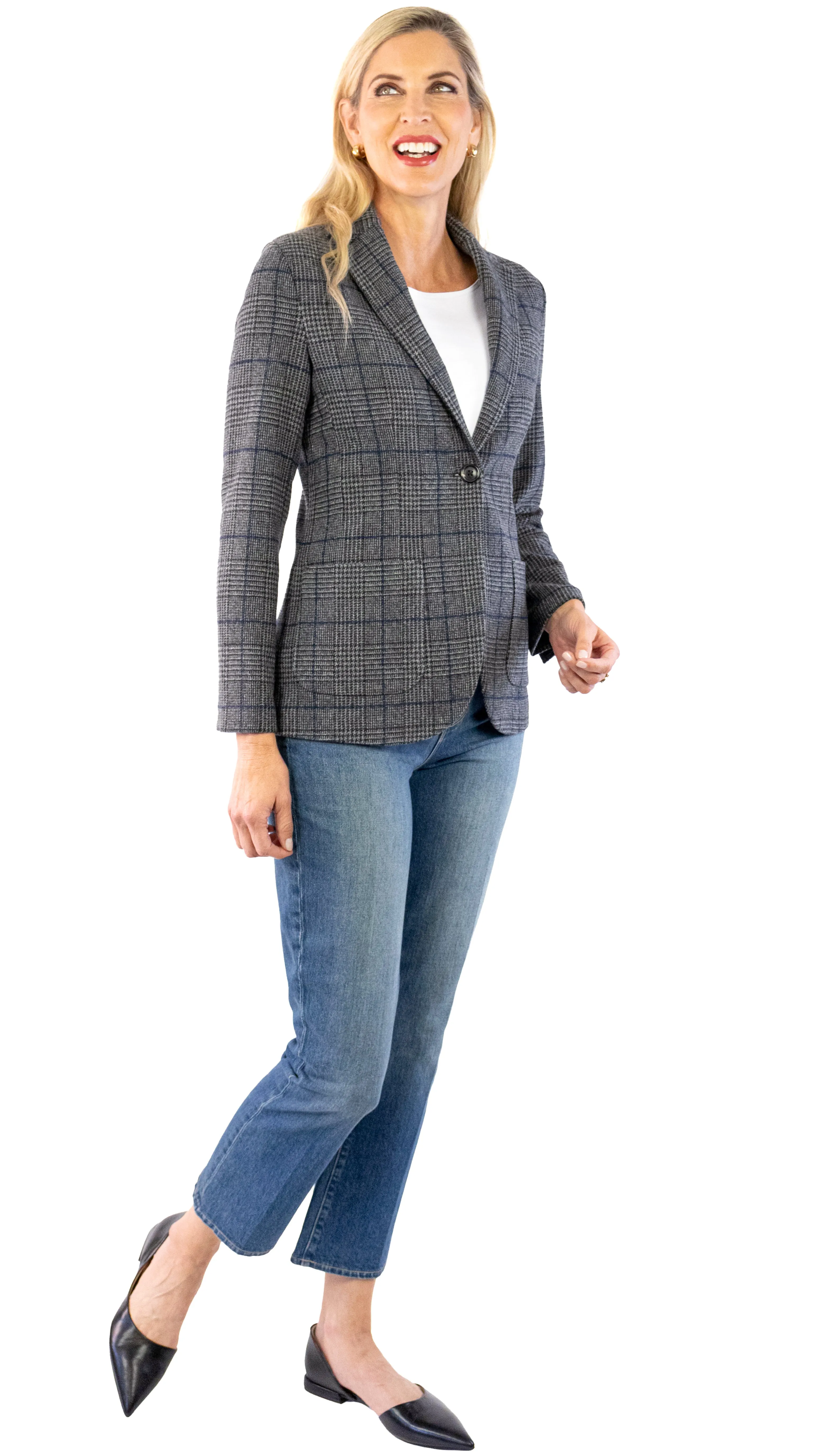 Lana Check Blazer - Black / Navy / Grey