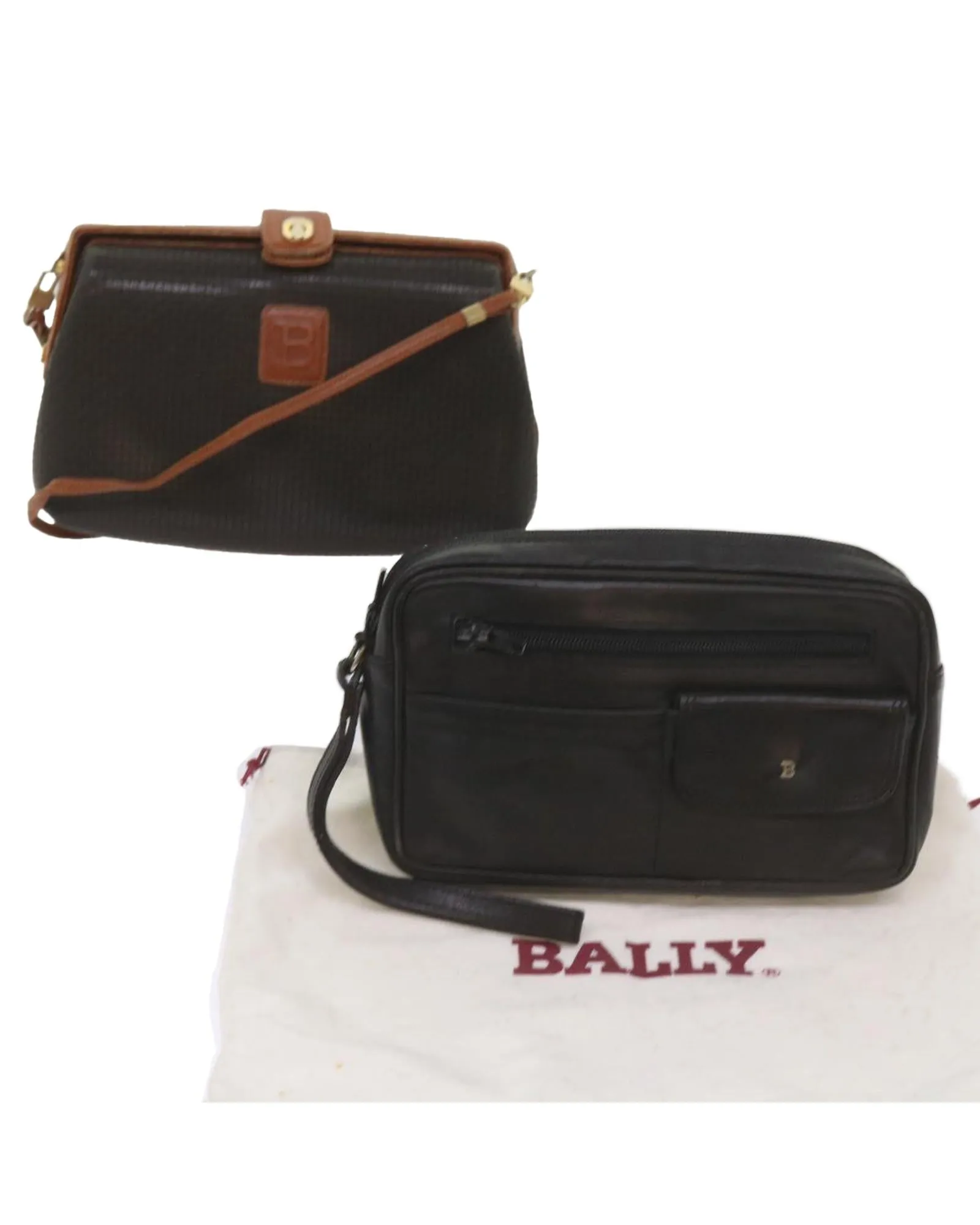 Leather Clutch and Shoulder Bag Set