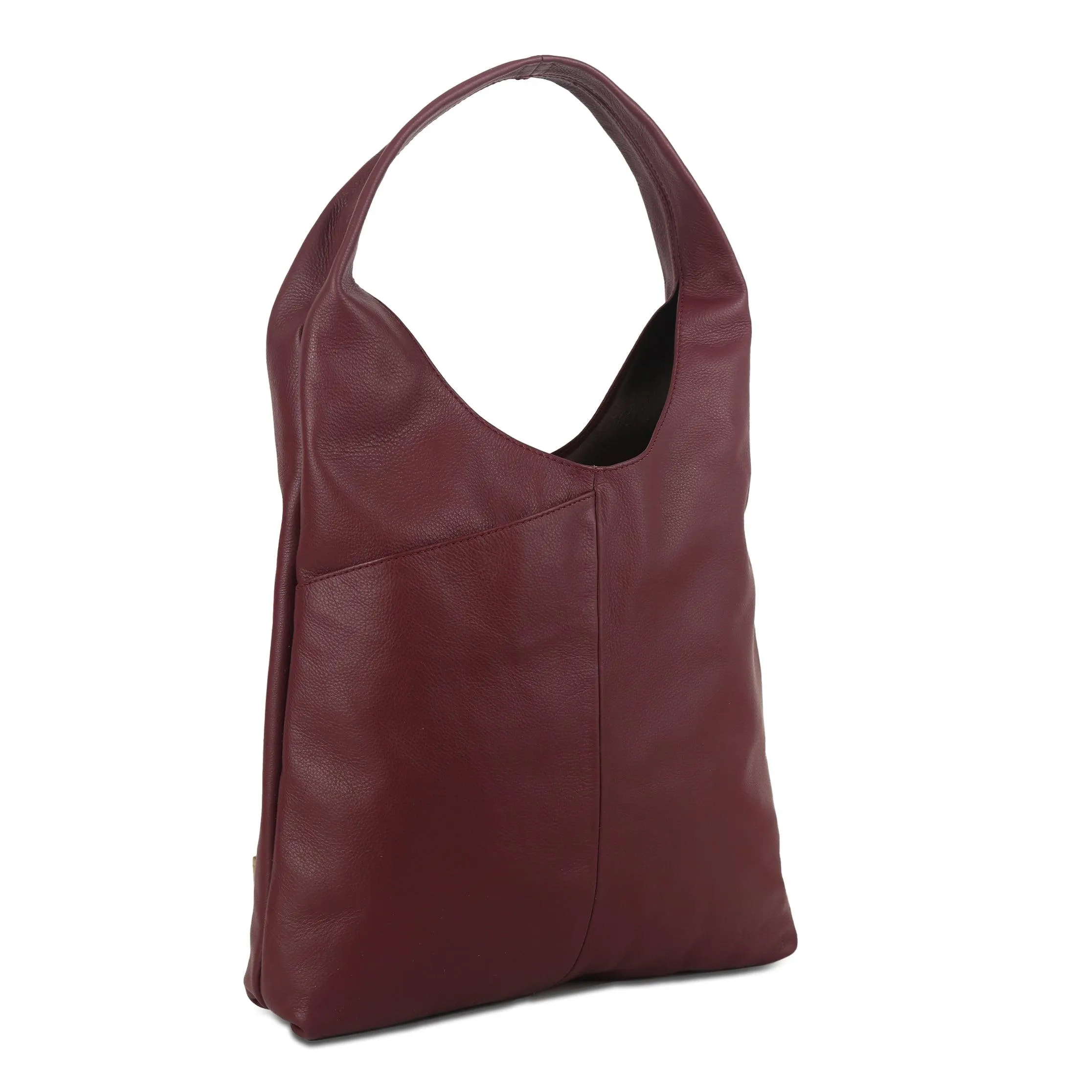 Leather Women's Tote bag/Ladies Purse/Travel Shopping Bag Hobo Carry Shoulder Bag Multipurpose Handbag (Burgundy)