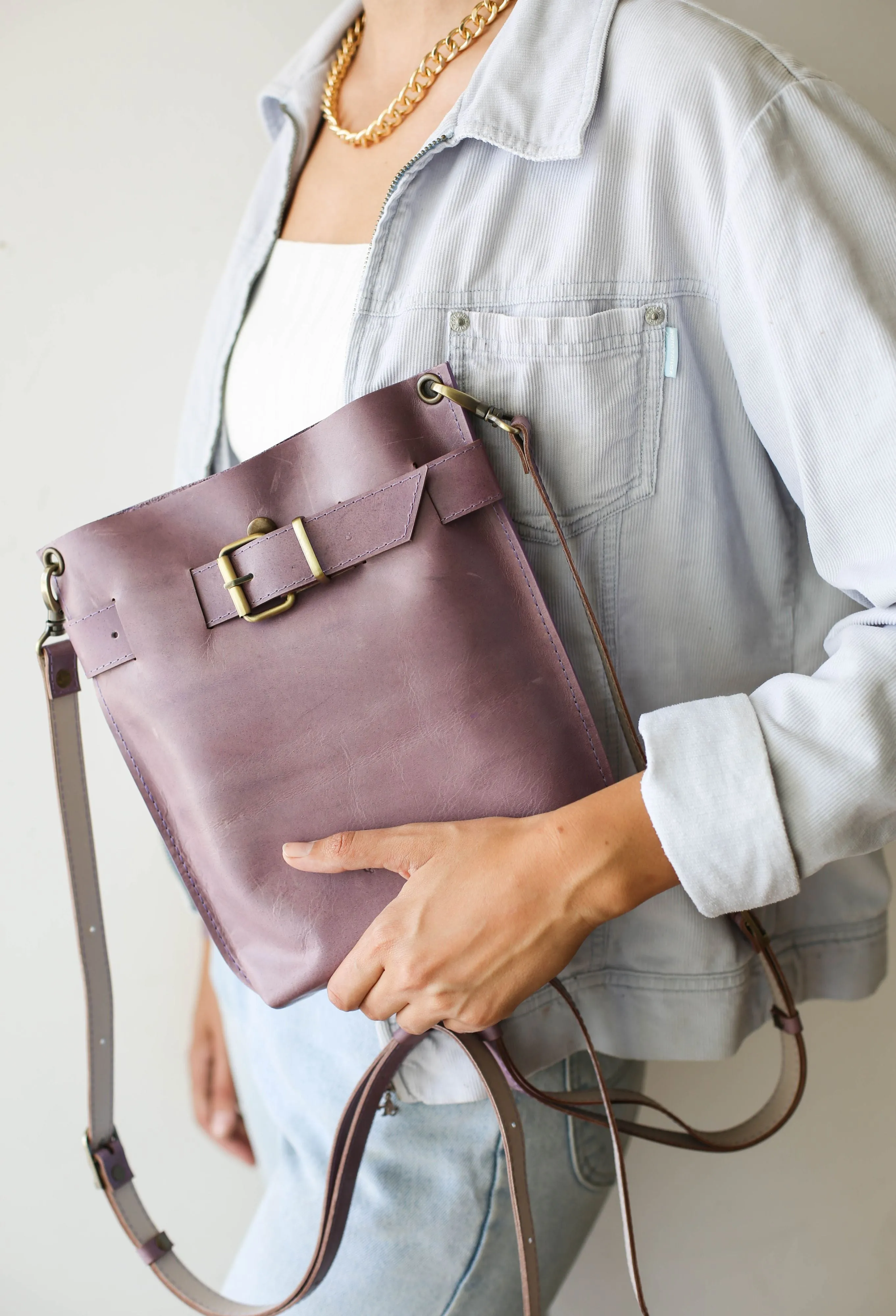 Lilac Leather Bag