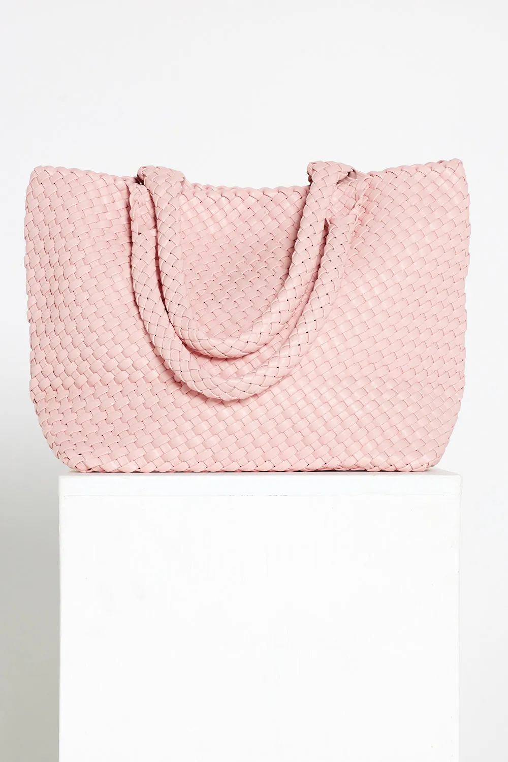 Lois Woven Bag & Clutch  - Pink