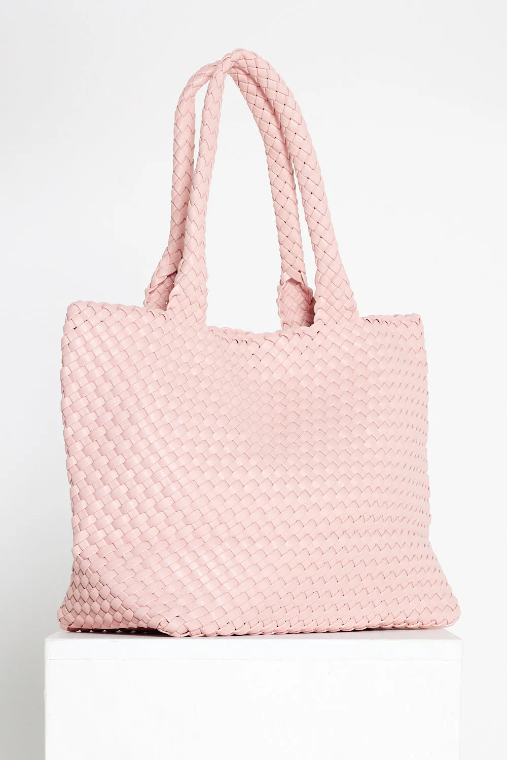 Lois Woven Bag & Clutch  - Pink