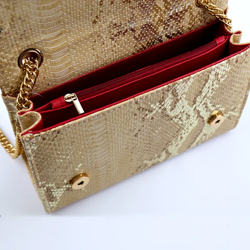 Medium Size Croc-Embossed Crossbody Bag