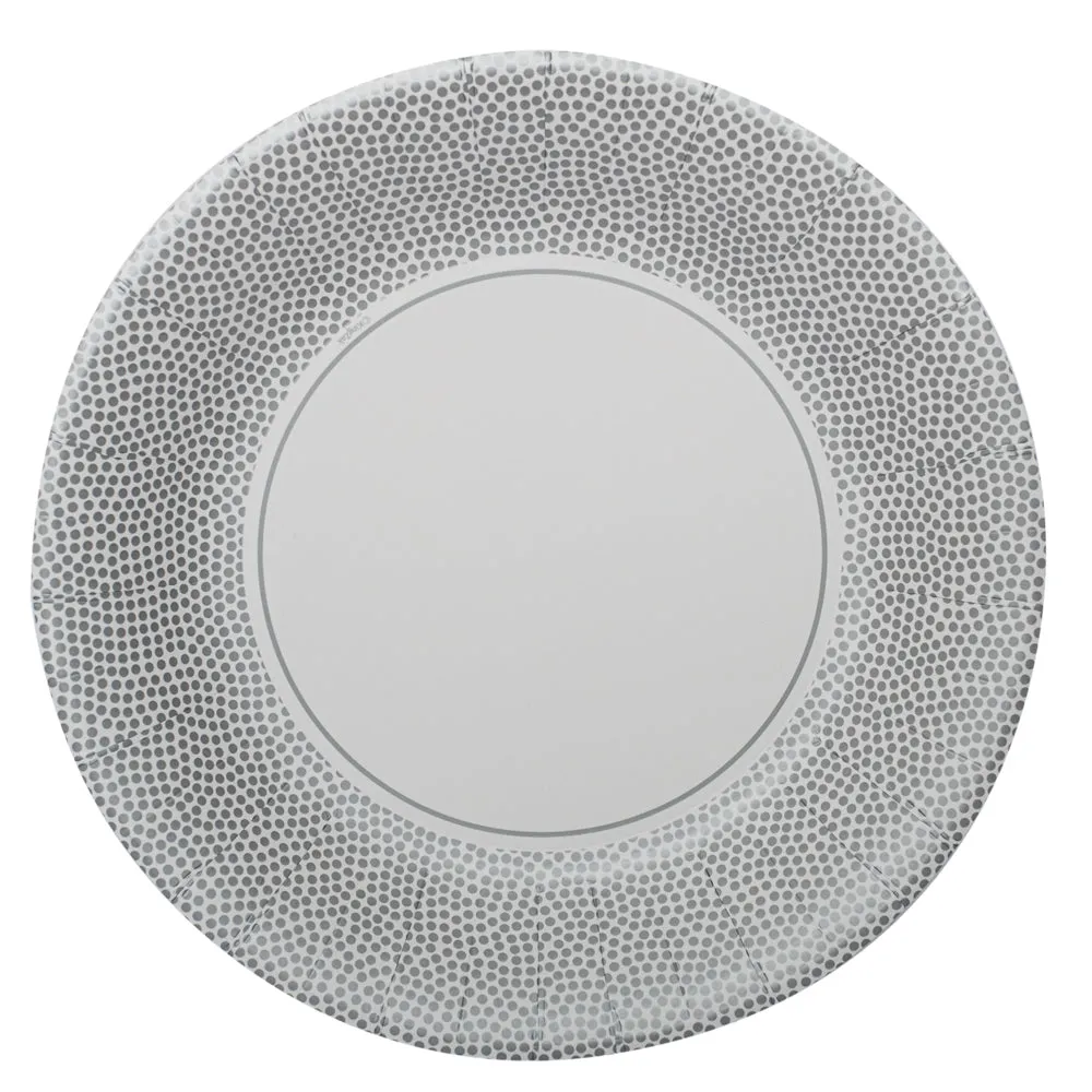 Metallic Dots Premium Paper Round Dinnerware