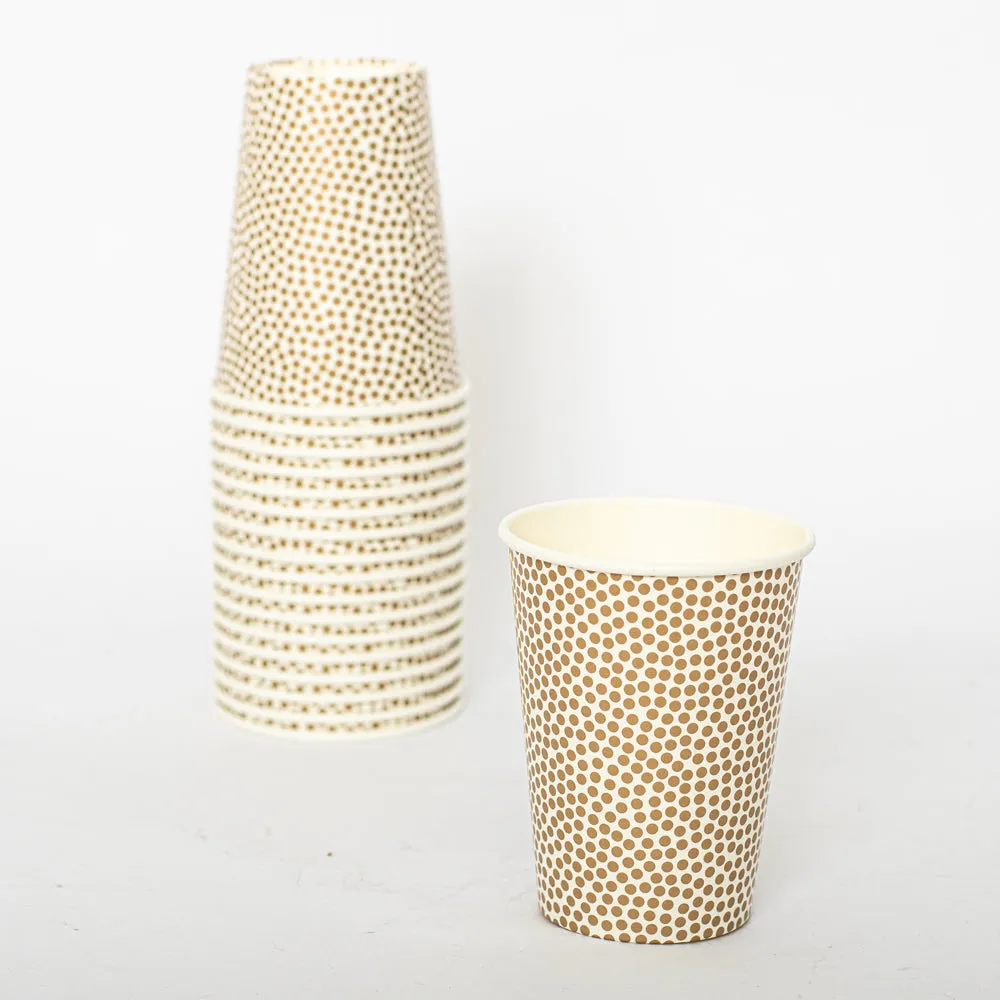 Metallic Dots Premium Paper Round Dinnerware