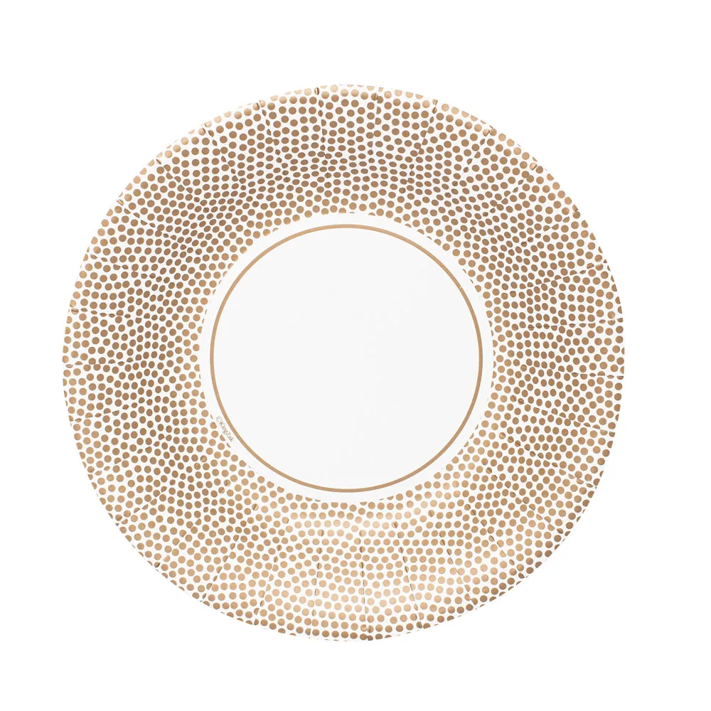 Metallic Dots Premium Paper Round Dinnerware