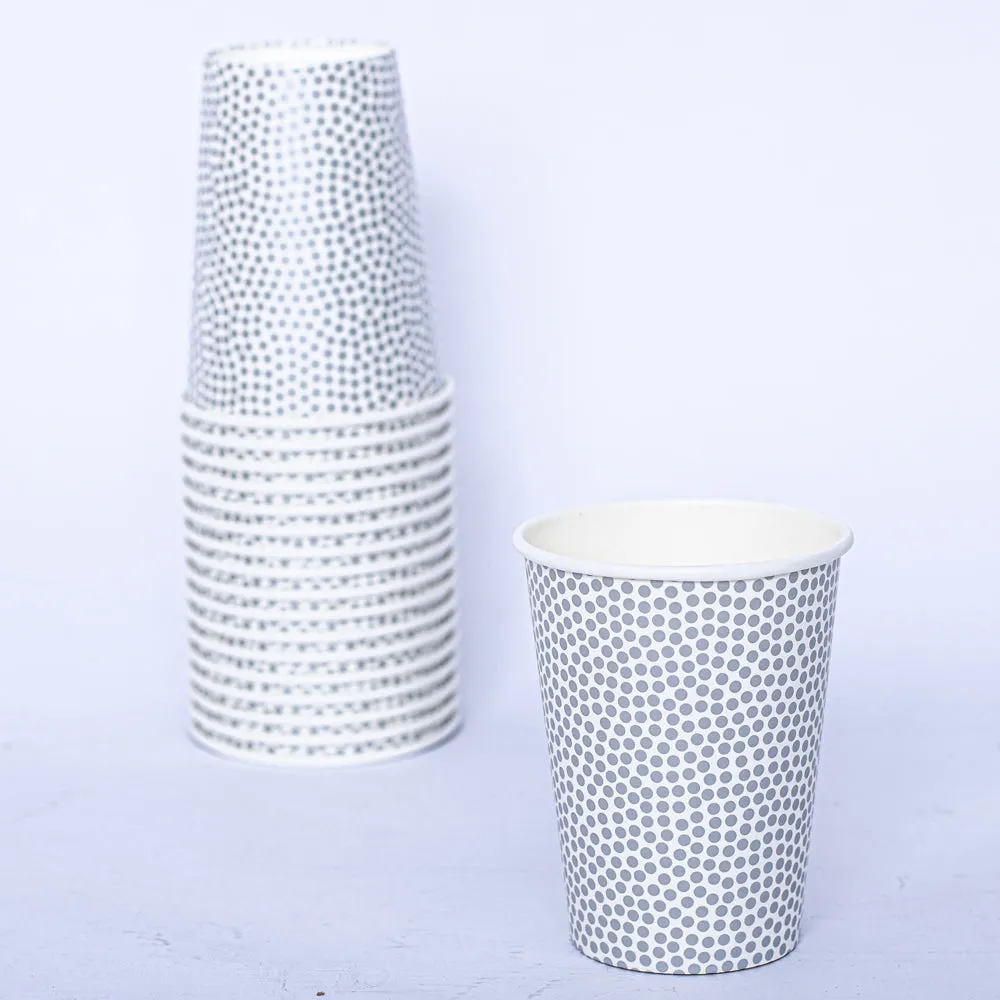 Metallic Dots Premium Paper Round Dinnerware