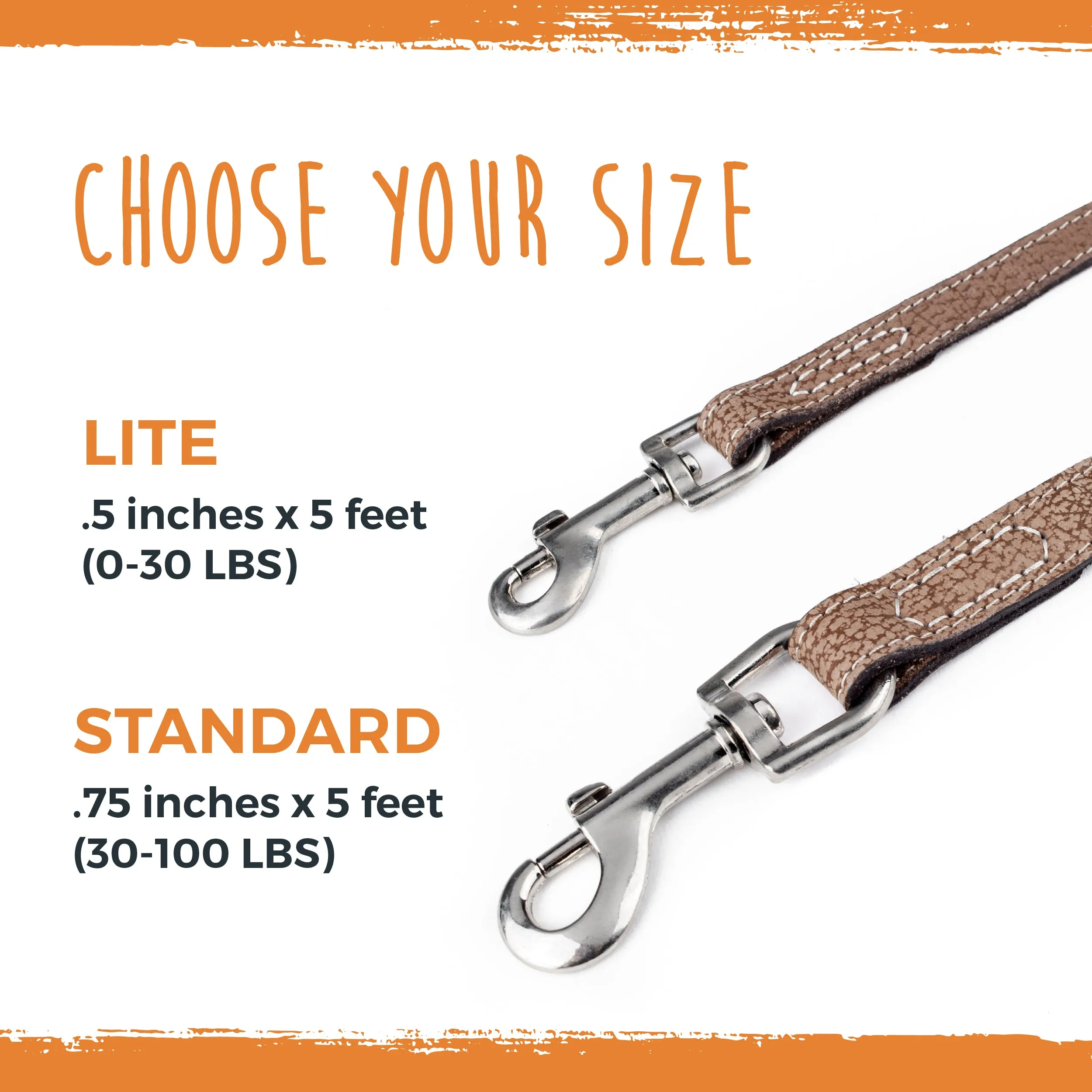 Mighty Paw Distressed Leather Dog Leash: Premium Comfort and Style