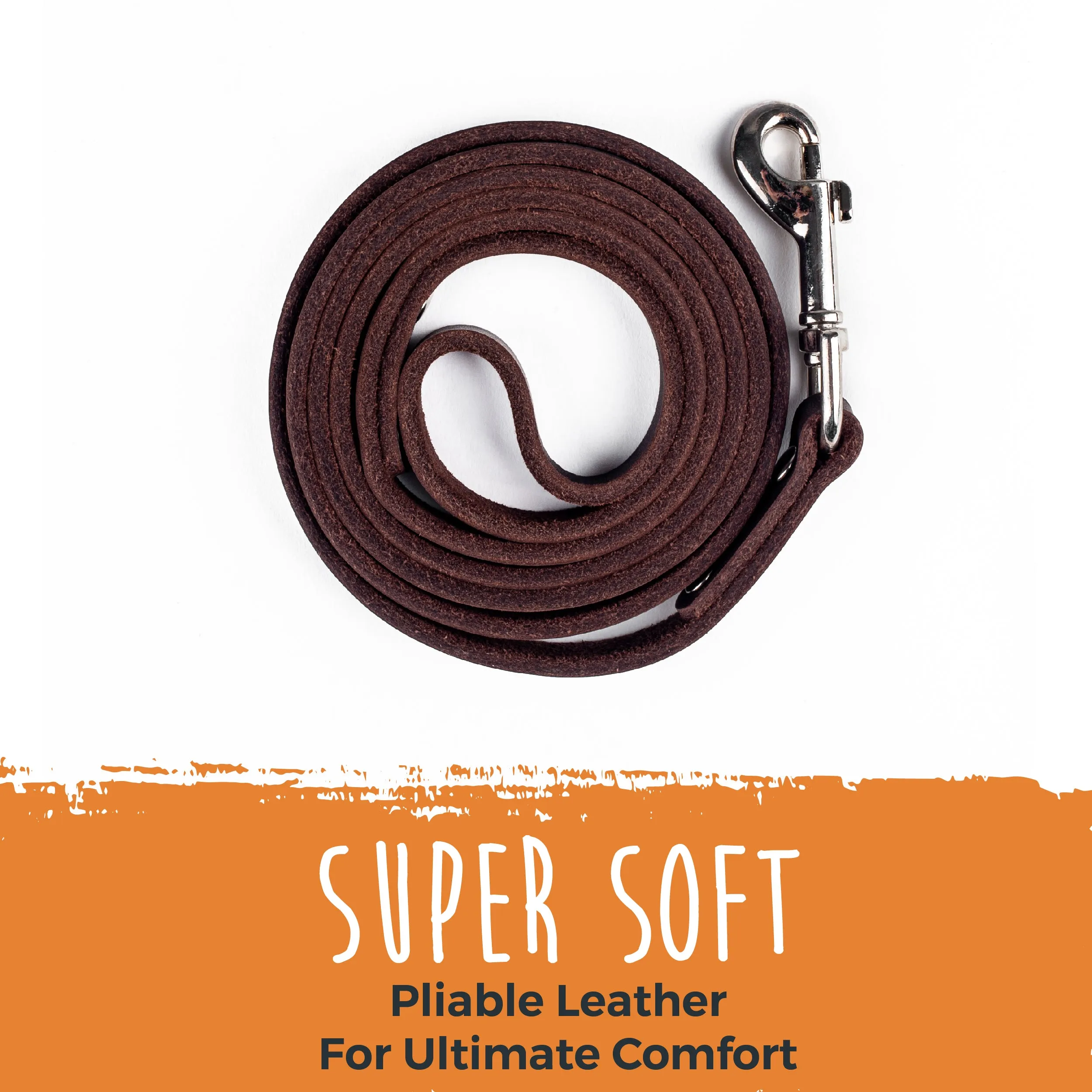 Mighty Paw Distressed Leather Dog Leash: Premium Comfort and Style